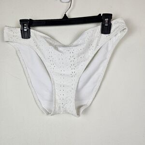 Hollister Swim Eyelet Bikini Botton Size Large White NWT